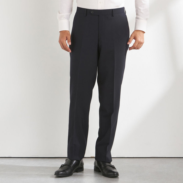 ＪＰセレクトライン 【JOHN PEARSE Black SELECT LINE】【年間】2釦シングルスーツ 0タック/ネイビー×ソリッド/ULTRA TOUGH S/SHOWER CLEAN/※裾直し必要 紺濃色