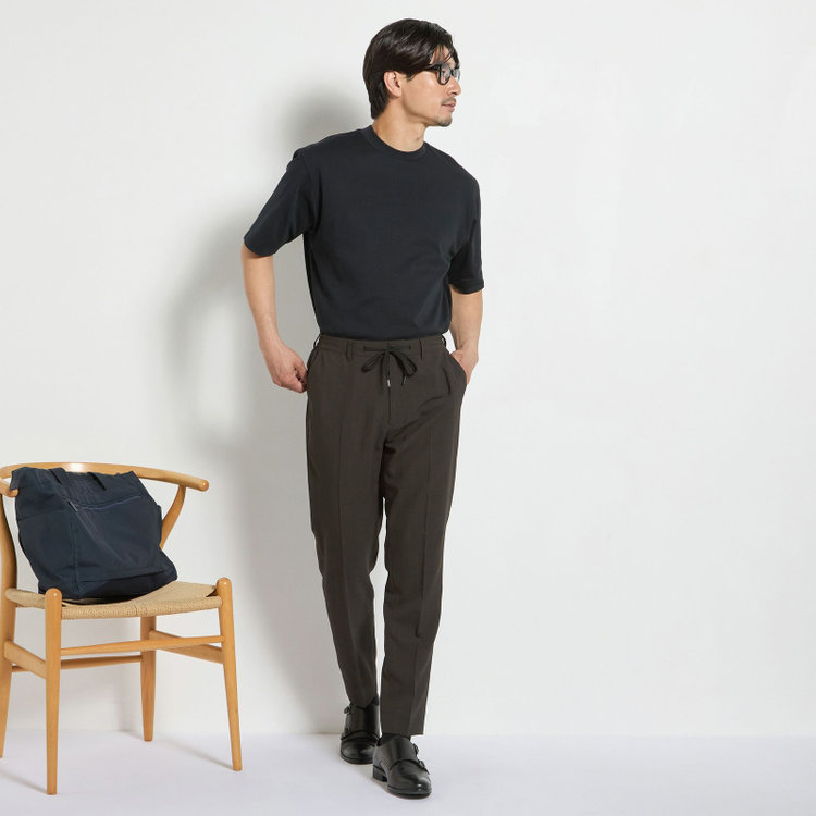 ＵＷＳ ＷＯＲＫ 【ULTRA WORK SUIT】【春夏】セットアップパンツ/カーキ/ドローコード/裾上げ済み仕様 黄淡色