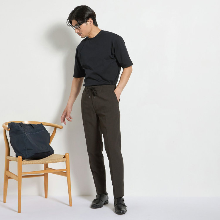 ＵＷＳ ＷＯＲＫ 【ULTRA WORK SUIT】【春夏】セットアップパンツ/カーキ/ドローコード/裾上げ済み仕様 黄淡色