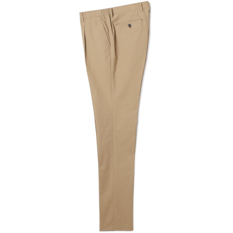 スタンリーブラッカ 【stanley blacker new york】【秋冬】1タックテックコットンストレッチチノパンツ/ベージュ/ウエストシャーリング仕様/※裾上げ必要 茶淡色
