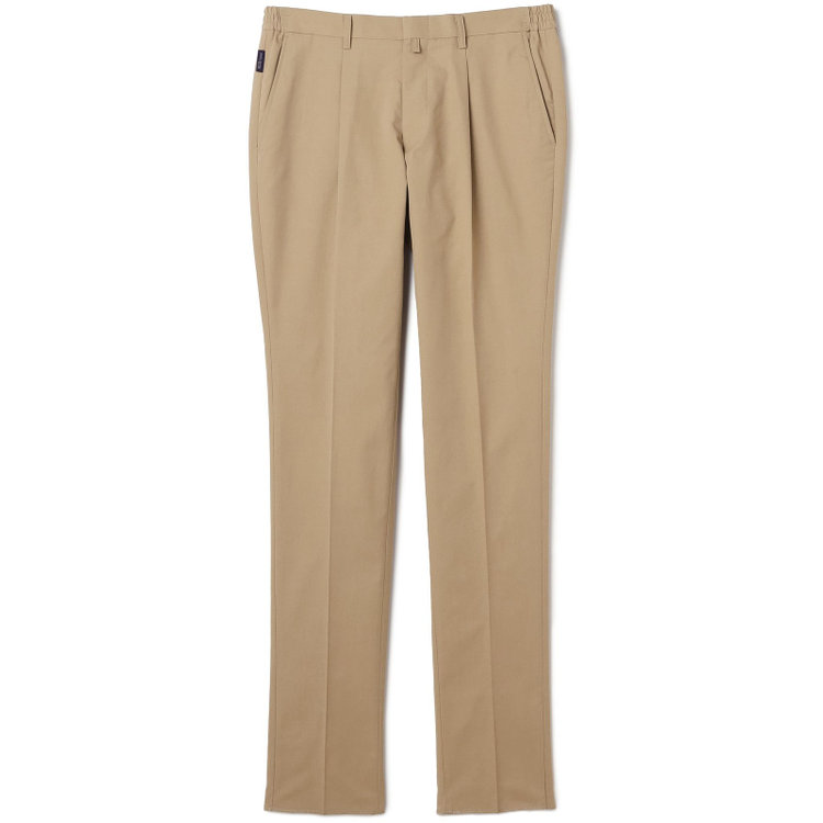 スタンリーブラッカ 【stanley blacker new york】【秋冬】1タックテックコットンストレッチチノパンツ/ベージュ/ウエストシャーリング仕様/※裾上げ必要 茶淡色
