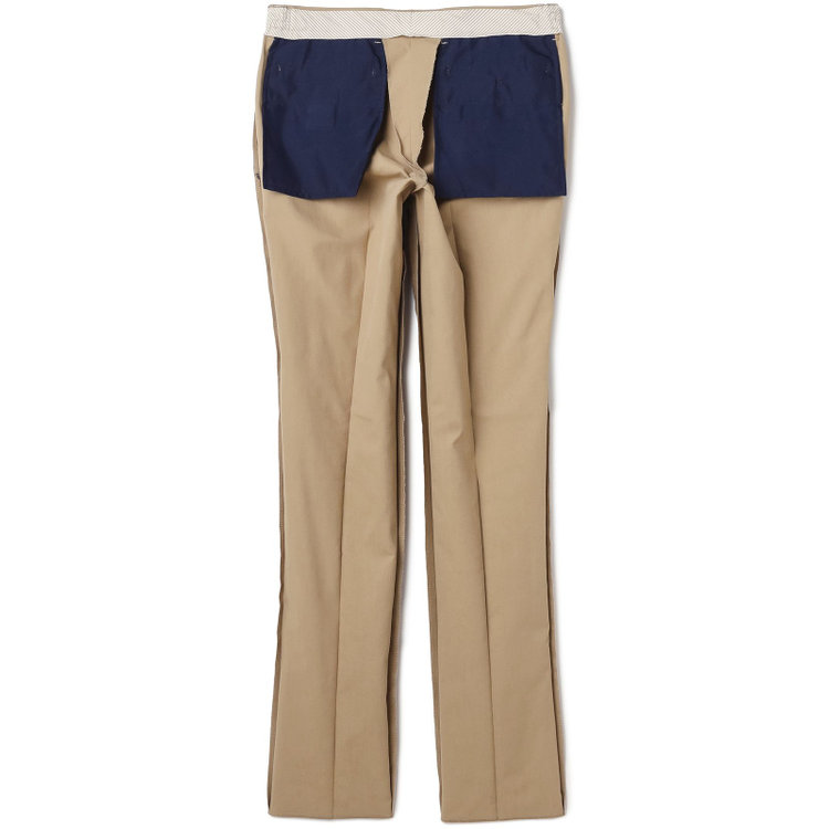 スタンリーブラッカ 【stanley blacker new york】【秋冬】1タックテックコットンストレッチチノパンツ/ベージュ/ウエストシャーリング仕様/※裾上げ必要 茶淡色