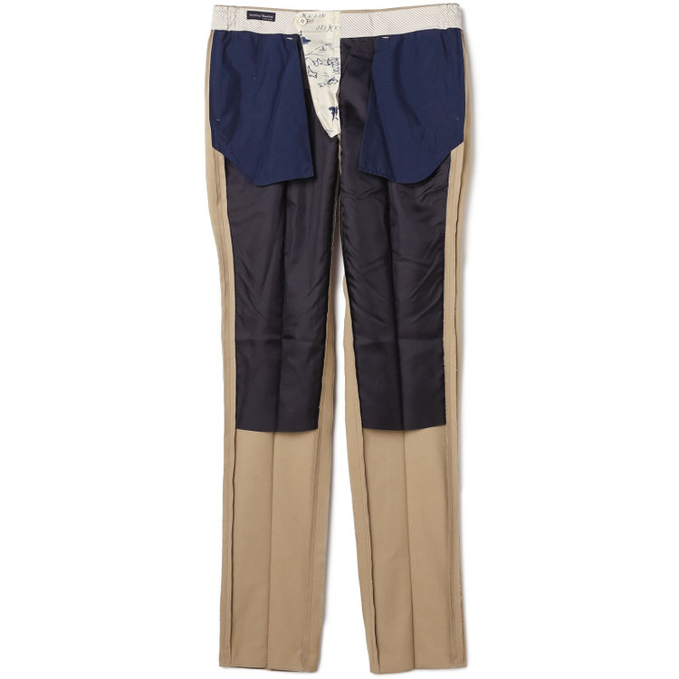 スタンリーブラッカ 【stanley blacker new york】【秋冬】1タックテックコットンストレッチチノパンツ/ベージュ/ウエストシャーリング仕様/※裾上げ必要 茶淡色