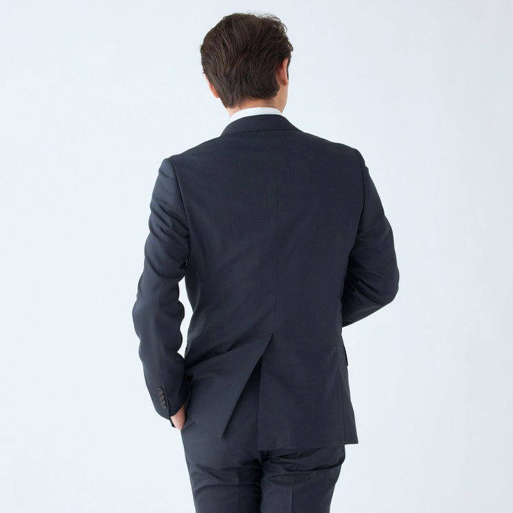 ドナートヴィンチウォモ 【Donato Vinci Italy UOMO】【春夏】2釦シングルスーツ 0タック/ネイビー×シャドーストライプ/NEW ZEALAND WOOL/REAL NAVY/COOL REFLECTION/SustainaBee Wool/※裾上げ必要 紺中間