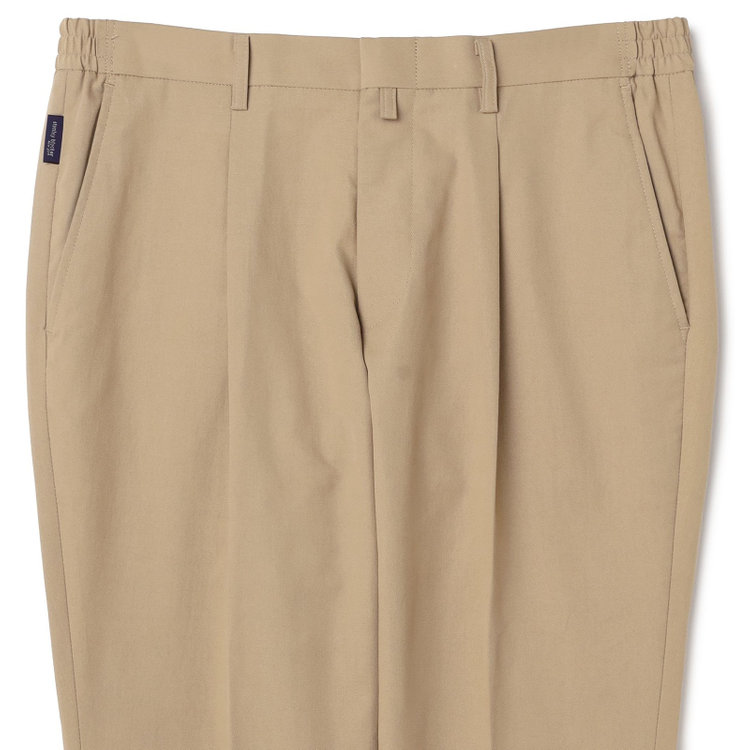 スタンリーブラッカ 【stanley blacker new york】【秋冬】1タックテックコットンストレッチチノパンツ/ベージュ/ウエストシャーリング仕様/※裾上げ必要 茶淡色