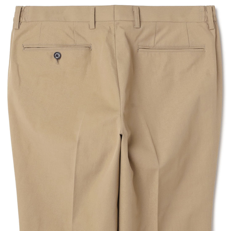 スタンリーブラッカ 【stanley blacker new york】【秋冬】1タックテックコットンストレッチチノパンツ/ベージュ/ウエストシャーリング仕様/※裾上げ必要 茶淡色
