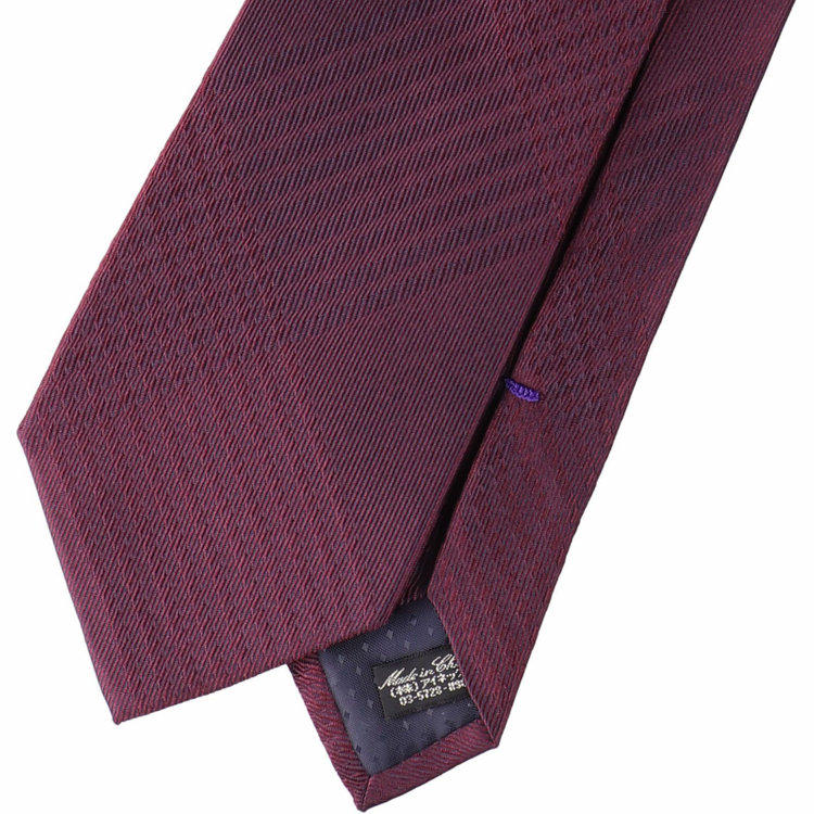 ジョンピアース 【JOHN PEARSE White】シルクチェック柄ネクタイ/8.0cm;幅/ワイン ワイン系(赤)