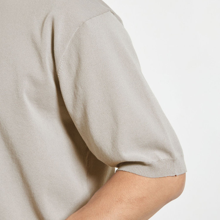 ジョンピアース 【JOHN PEARSE comfort navy】【半袖】ニットTシャツ/グレージュ グレー淡色
