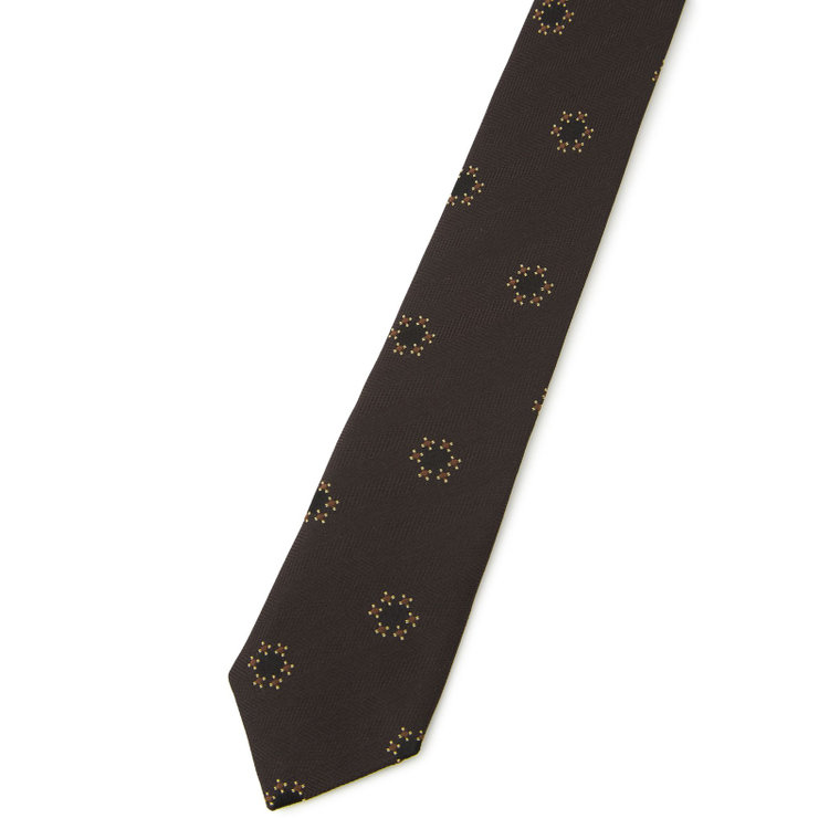 ドナートヴィンチ 【名品】【Donato Vinci Italy】シルク小紋柄ネクタイ 8.5cm;幅/ブラウン/MADE IN JAPAN その他