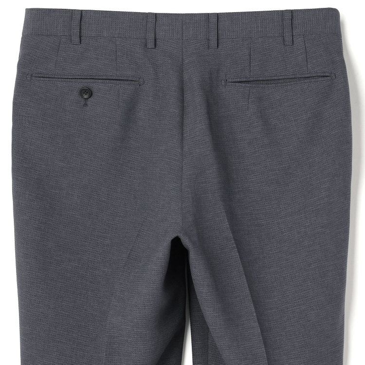 ＪＰコンフォート ネイビー 【JOHN PEARSE comfort navy】【春夏】1タックパンツ/グレー×ドットエアー＆カラミ織り/ウエストムーブ仕様/※裾上げ必要 グレー中間