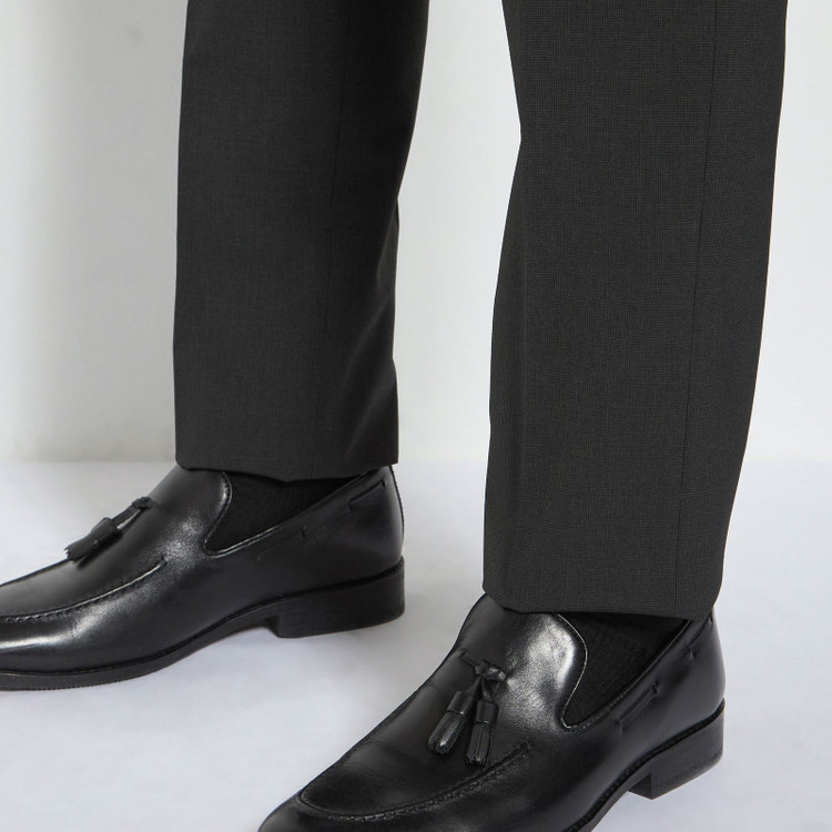 ＪＰ コンフォート 【JOHN PEARSE comfort】【春夏】ポリエステル ショートタックパンツ/カーキ×ハウンドトゥース/ウエストムーブ仕様/※裾上げ必要 黄淡色