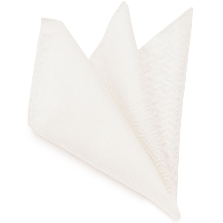 ソノタ（KONAKA用） シルクブレンドポケットチーフ/ホワイト×小紋柄 白