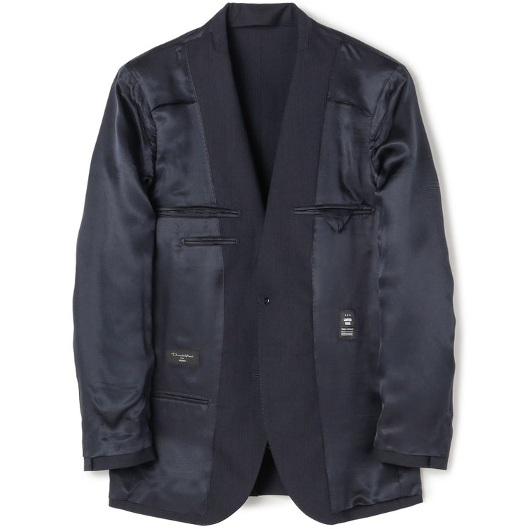 ドナートヴィンチウォモ 【Donato Vinci Italy UOMO】【春夏】2釦シングルスーツ 0タック/ネイビー×シャドーストライプ/NEW ZEALAND WOOL/REAL NAVY/COOL REFLECTION/SustainaBee Wool/※裾上げ必要 紺中間