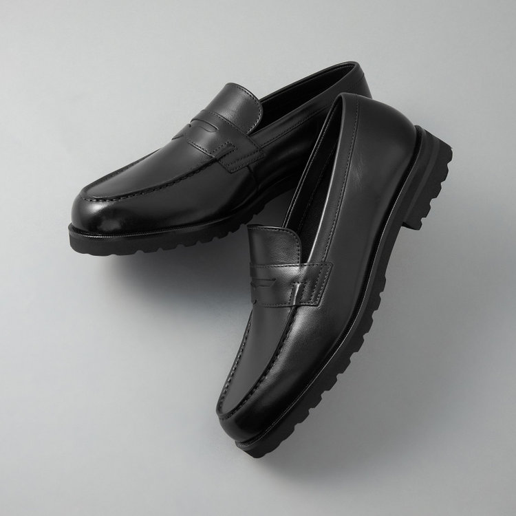 ジョンピアース 【JOHN PEARSE comfort】ペニーローファー/ブラック/LWG認証キップレザー※スムース/ セメント製法　 黒