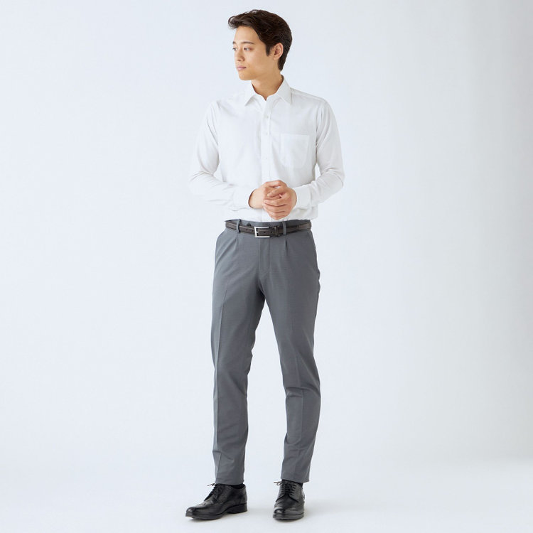 ＪＰ コンフォート 【JOHN PEARSE comfort navy】【春夏】機能性ポリエステル 1タックパンツ/グレー/ウエストシャーリング仕様/ULTRA MOVE/RIRANCHA/※裾上げ必要 グレー中間
