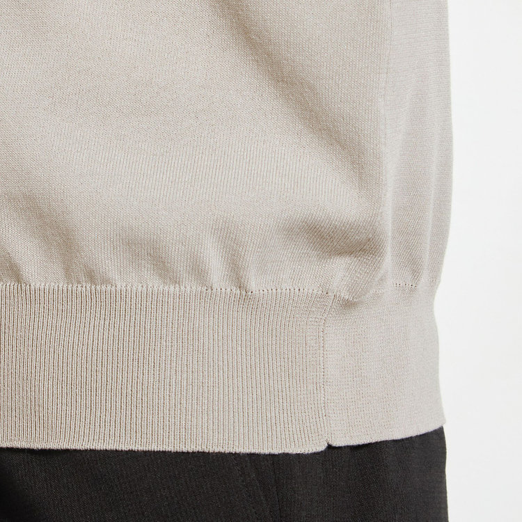 ジョンピアース 【JOHN PEARSE comfort navy】【半袖】ニットTシャツ/グレージュ グレー淡色