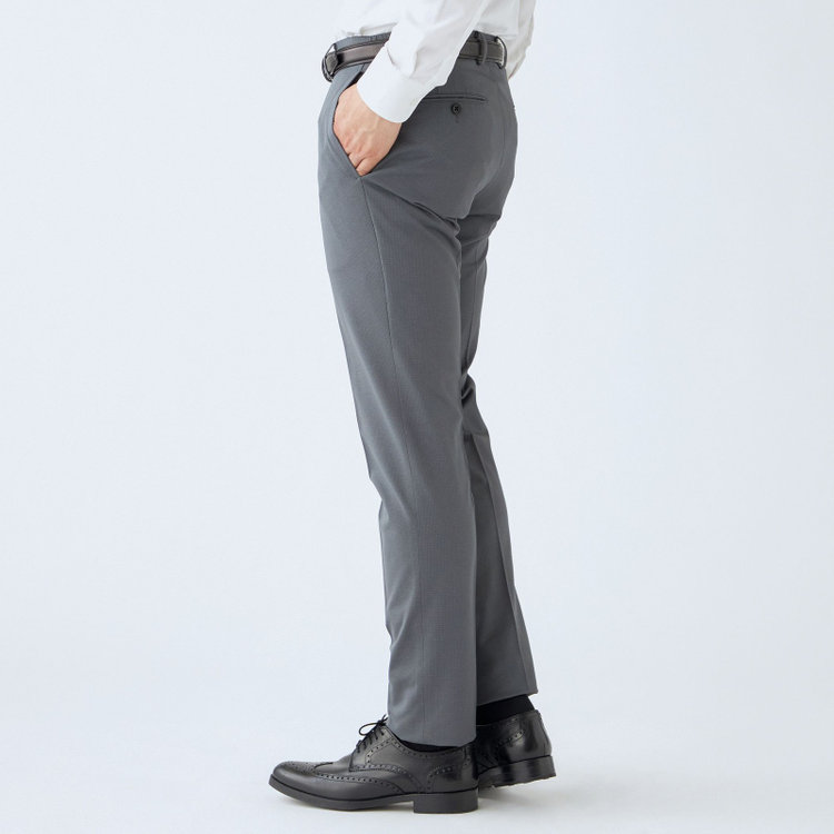 ＪＰ コンフォート 【JOHN PEARSE comfort navy】【春夏】機能性ポリエステル 1タックパンツ/グレー/ウエストシャーリング仕様/ULTRA MOVE/RIRANCHA/※裾上げ必要 グレー中間