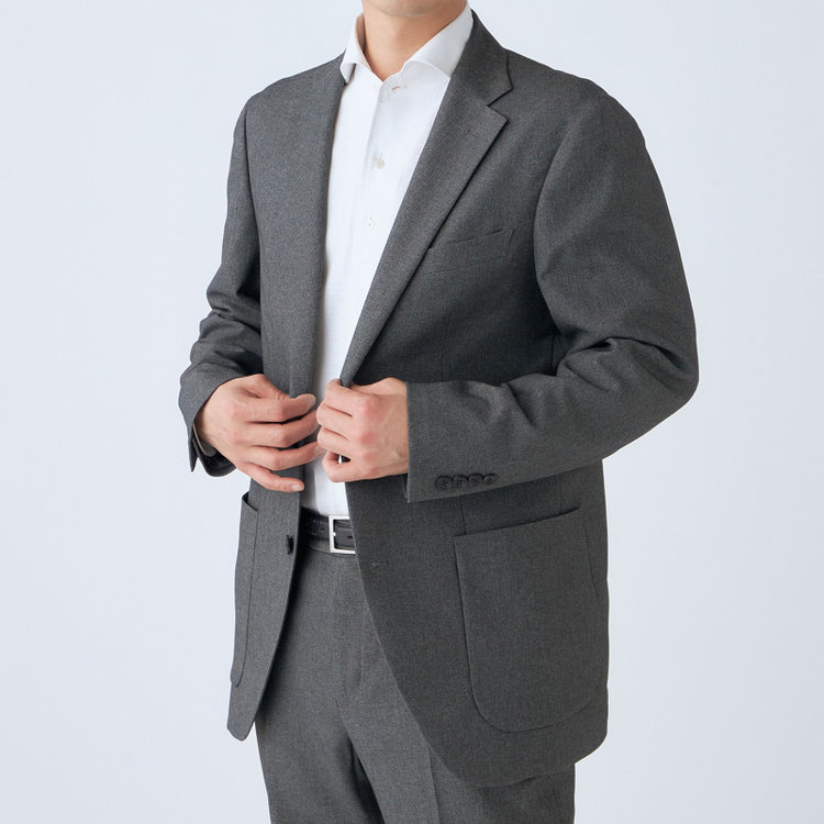 ハイスペックモーション 【HIGH SPEC MOTION】【春夏】ポリエステル2釦シングルジャケット/グレー グレー濃色