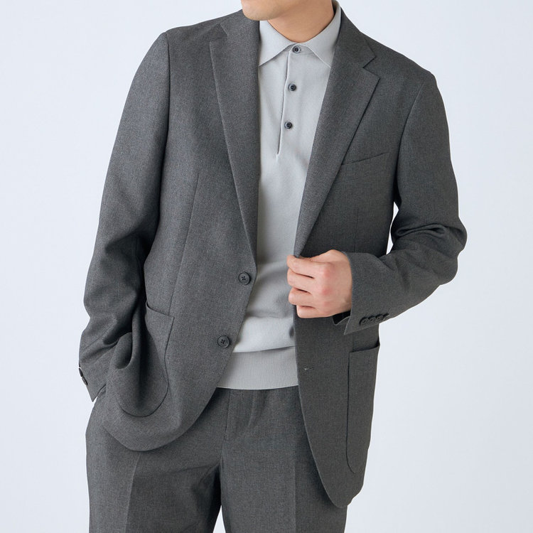 ハイスペックモーション 【HIGH SPEC MOTION】【春夏】ポリエステル2釦シングルジャケット/グレー グレー濃色