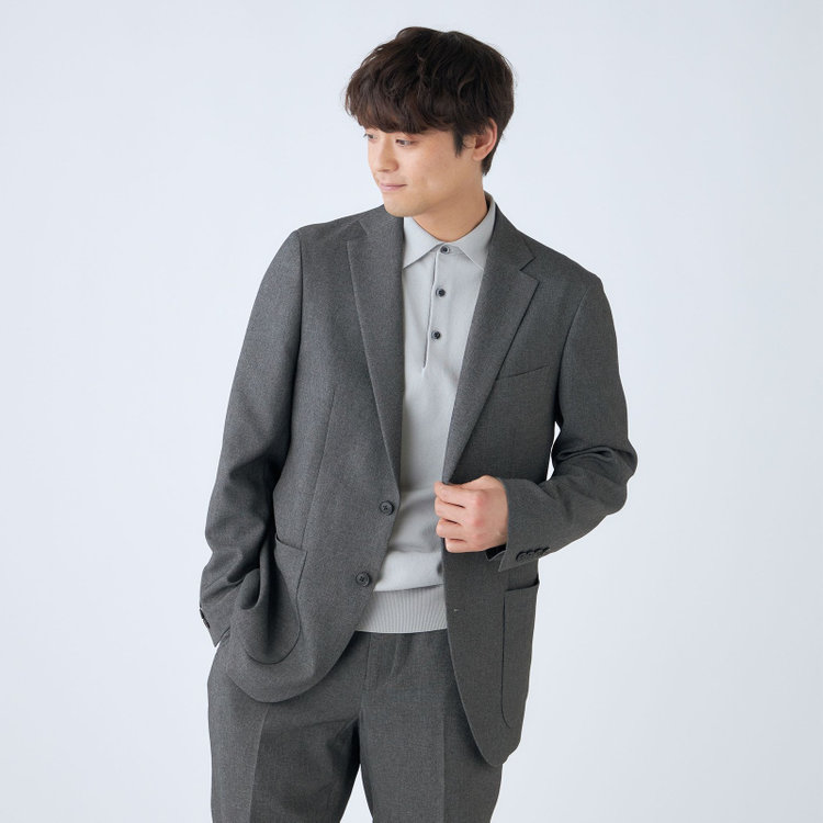 ハイスペックモーション 【HIGH SPEC MOTION】【春夏】ポリエステル2釦シングルジャケット/グレー グレー濃色