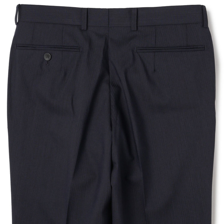 ドナートヴィンチウォモ 【Donato Vinci Italy UOMO】【春夏】2釦シングルスーツ 0タック/ネイビー×シャドーストライプ/NEW ZEALAND WOOL/REAL NAVY/COOL REFLECTION/SustainaBee Wool/※裾上げ必要 紺中間