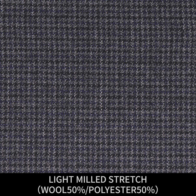 ジョンピアース 【パターンオーダー】【JOHN PEARSE WHITE 3釦】【秋冬】スーツ/LIGHT MILLED STRETCH/グレー×ハウンドトゥース(WOOL50%/POLYESTER50%) グレー系(灰)