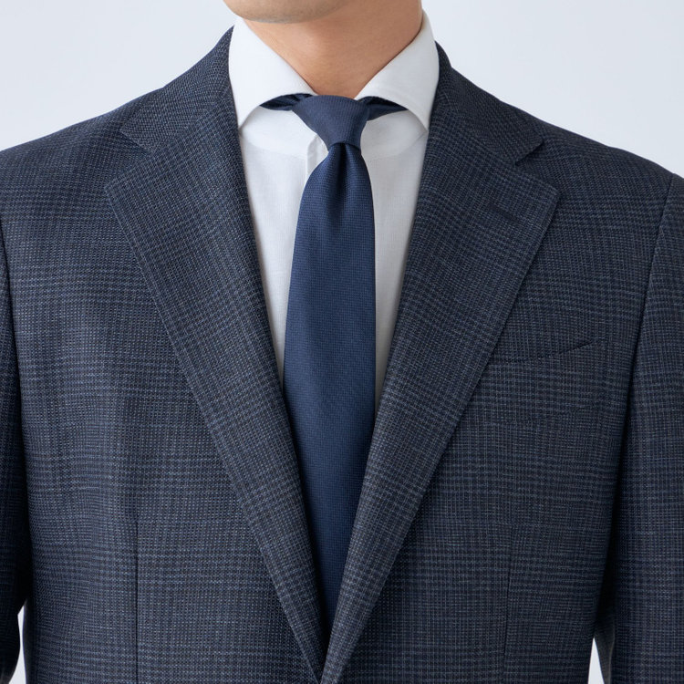 ＪＰコンフォート ネイビー 【JOHN PEARSE comfort navy】【春夏】2釦シングルジャケット/ネイビー×チェック/ULTRA MOVE/RIRANCHA/ウォッシャブル 紺中間