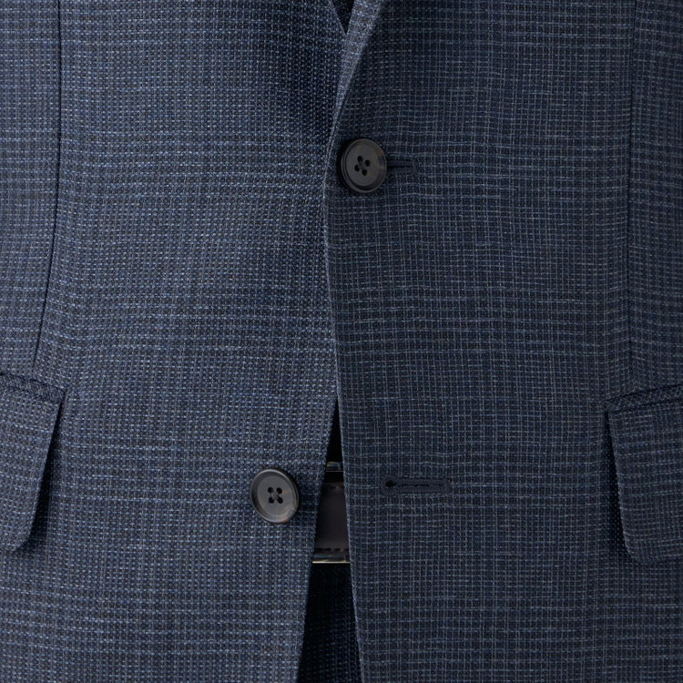 ＪＰコンフォート ネイビー 【JOHN PEARSE comfort navy】【春夏】2釦シングルジャケット/ネイビー×チェック/ULTRA MOVE/RIRANCHA/ウォッシャブル 紺中間