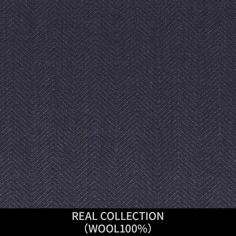 ジョンピアース 【パターンオーダー】【JOHN PEARSE WHITE 3釦】【秋冬】スーツ/REAL COLLECTION/ネイビー×ヘリンボーン(WOOL100%) ネイビー系(紺)