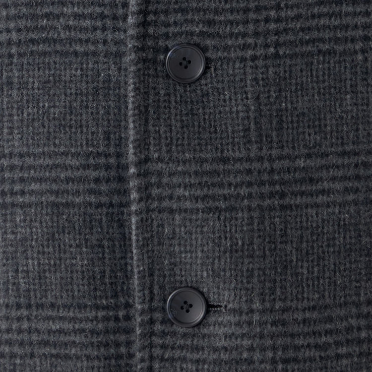 ソノタ（KONAKA用） 【KANSAIMAN collection】ウールブレンド シングルラグランバックベルトコート/グレー×チェック/RE:NEWOOL グレー中間