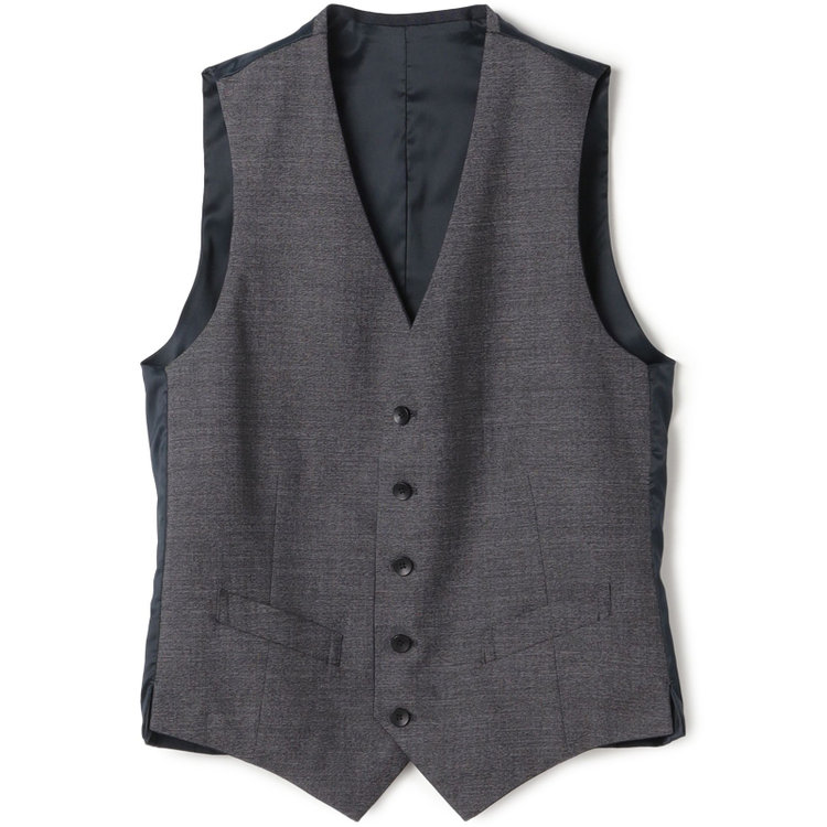 ＪＰ コンフォート 【JOHN PEARSE comfort】【年間】7WAY コーディネイトパンツ付き/2釦シングルスリーピーススーツ ショートタック/ネイビー×ソリッド+グレーパンツ/ウエストシャーリング/ウォッシャブル/ストレッチ/ULTRA MOVEM/※裾上げ必要 紺中間