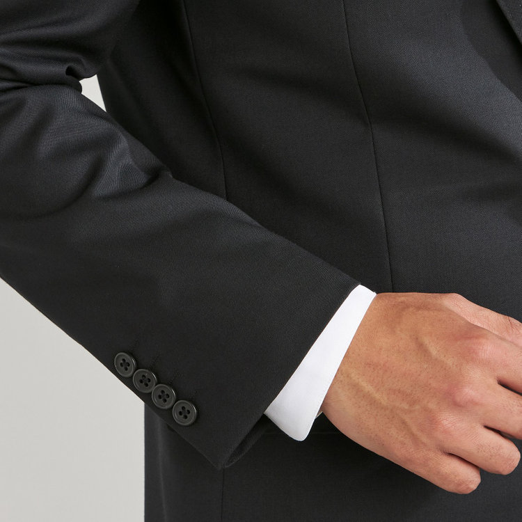 ソノタ（KONAKA用） 【就活】【V-SUIT】【年間】2釦シングルセットアップジャケット/ブラック×ソリッド/SHOWER CLEAN 黒