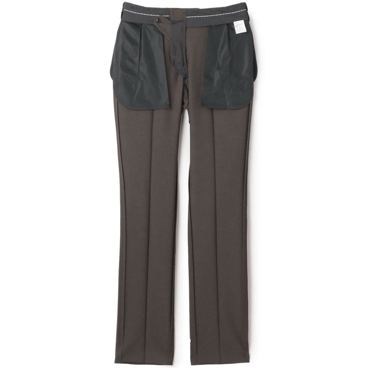 ジョンピアースブラック 【JOHN PEARSE Black SELECT LINE】【春夏】機能性ポリエステル 0タックパンツ/ブラウン/ウエストムーブ仕様/ULTRA MOVE/※裾上げ必要 茶中間
