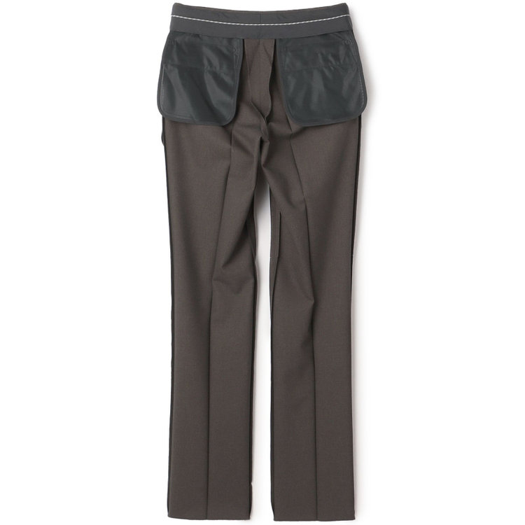 ジョンピアースブラック 【JOHN PEARSE Black SELECT LINE】【春夏】機能性ポリエステル 0タックパンツ/ブラウン/ウエストムーブ仕様/ULTRA MOVE/※裾上げ必要 茶中間
