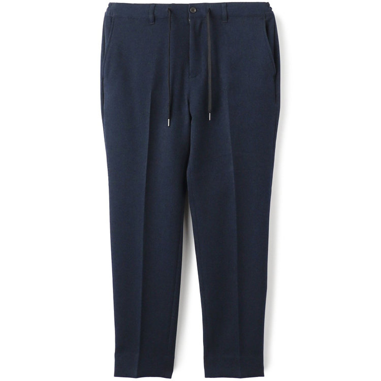 ＵＷＳ ＷＯＲＫ 【UWS】【年間】ビジカジセットアップ 0タックパンツ /ネイビー×メランジ調/ウォッシャブル /ストレッチ ※裾上げ済み仕様 紺濃色