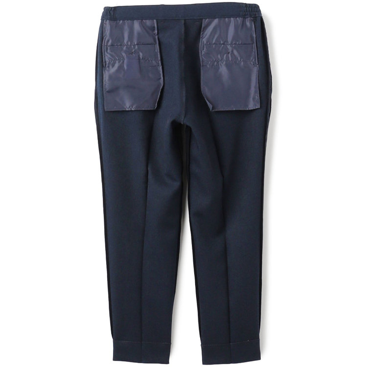 ＵＷＳ ＷＯＲＫ 【UWS】【年間】ビジカジセットアップ 0タックパンツ /ネイビー×メランジ調/ウォッシャブル /ストレッチ ※裾上げ済み仕様 紺濃色