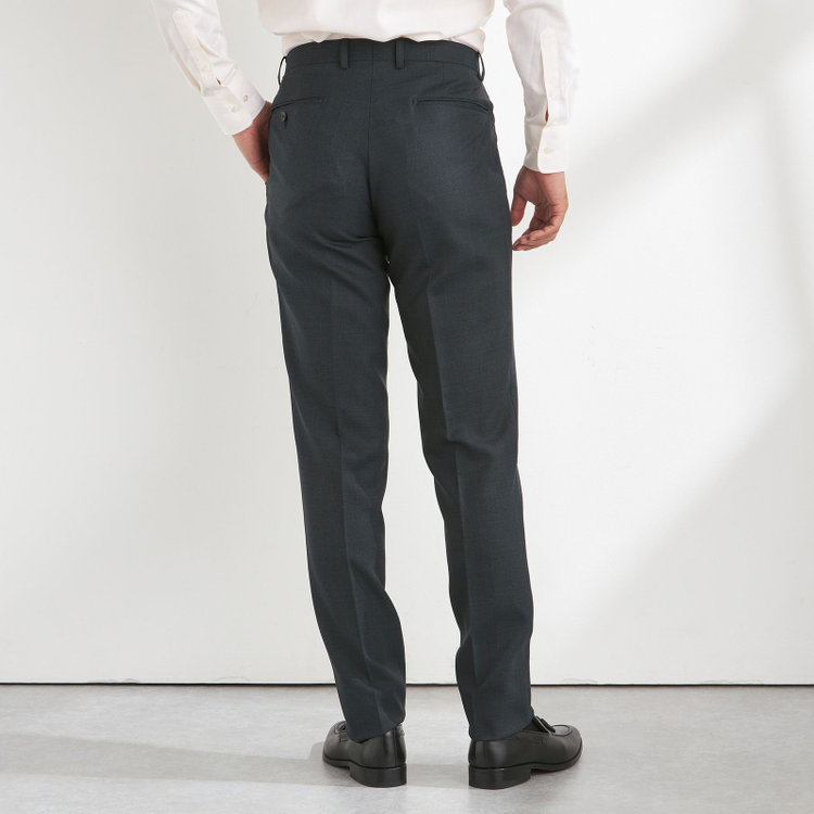 ＪＰ コンフォート 【JOHN PEARSE comfort】【秋冬】2釦シングルスーツ ショートタック/グレー×チェック/REAL GRAY/NEW ZEALAND WOOLSHOWER CLEAN/SustainaBee Wool/※裾上げ必要 緑中間