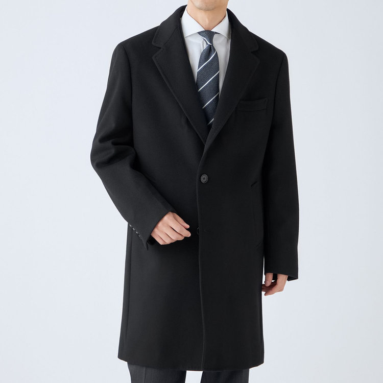 ソノタ（KONAKA用） 【THE 神 COAT】【Donato Vinci Italy UOMO】ウールチェスターコート/ブラック/NEW ZEALAND LIMITED WOOL 黒