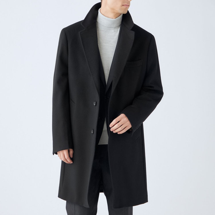 ソノタ（KONAKA用） 【THE 神 COAT】【Donato Vinci Italy UOMO】ウールチェスターコート/ブラック/NEW ZEALAND LIMITED WOOL 黒