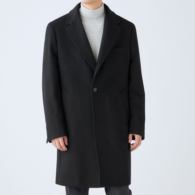 ソノタ（KONAKA用） 【THE 神 COAT】【Donato Vinci Italy UOMO】ウールチェスターコート/ブラック/NEW ZEALAND LIMITED WOOL 黒