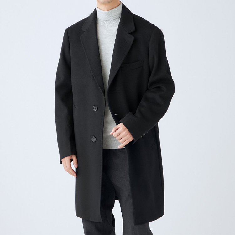 ソノタ（KONAKA用） 【THE 神 COAT】【Donato Vinci Italy UOMO】ウールチェスターコート/ブラック/NEW ZEALAND LIMITED WOOL 黒