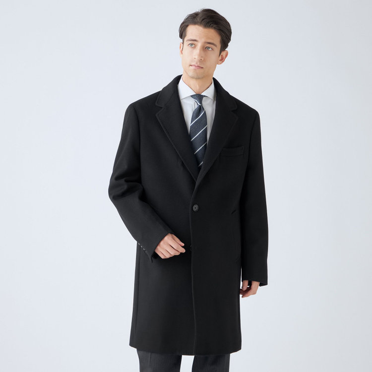 ソノタ（KONAKA用） 【THE 神 COAT】【Donato Vinci Italy UOMO】ウールチェスターコート/ブラック/NEW ZEALAND LIMITED WOOL 黒
