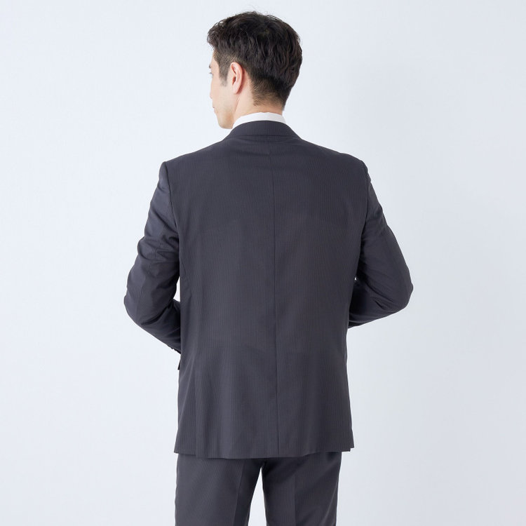 ＫＡＮＳＡＩＭＡＮ 【KANSAIMAN collection】【春夏】2釦シングルスーツ ショートタック/ネイビー×ストライプ/ULTRA LIGHT SPEC・シャワークリーン※裾直し必要 紺中間
