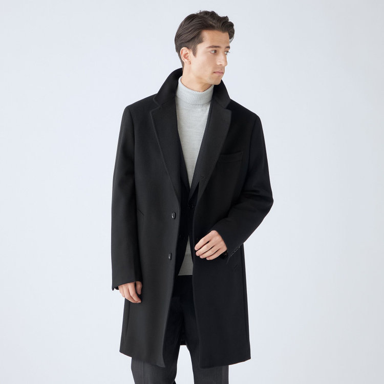 ソノタ（KONAKA用） 【THE 神 COAT】【Donato Vinci Italy UOMO】ウールチェスターコート/ブラック/NEW ZEALAND LIMITED WOOL 黒