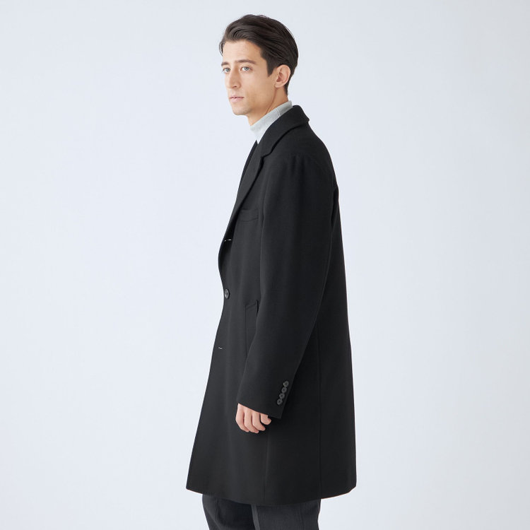 ソノタ（KONAKA用） 【THE 神 COAT】【Donato Vinci Italy UOMO】ウールチェスターコート/ブラック/NEW ZEALAND LIMITED WOOL 黒