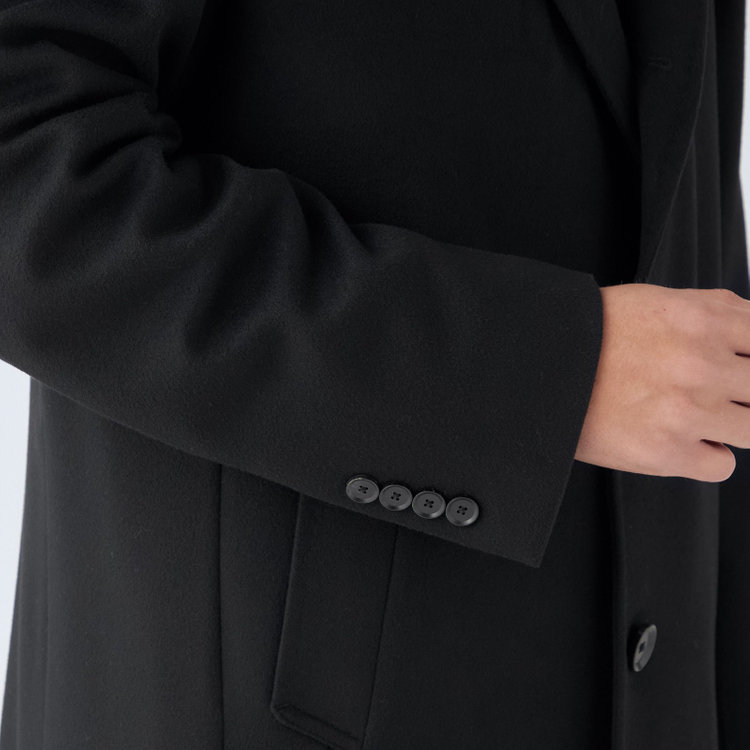 ソノタ（KONAKA用） 【THE 神 COAT】【Donato Vinci Italy UOMO】ウールチェスターコート/ブラック/NEW ZEALAND LIMITED WOOL 黒