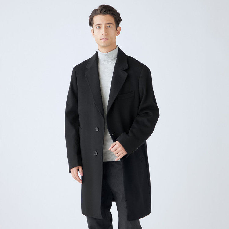 ソノタ（KONAKA用） 【THE 神 COAT】【Donato Vinci Italy UOMO】ウールチェスターコート/ブラック/NEW ZEALAND LIMITED WOOL 黒