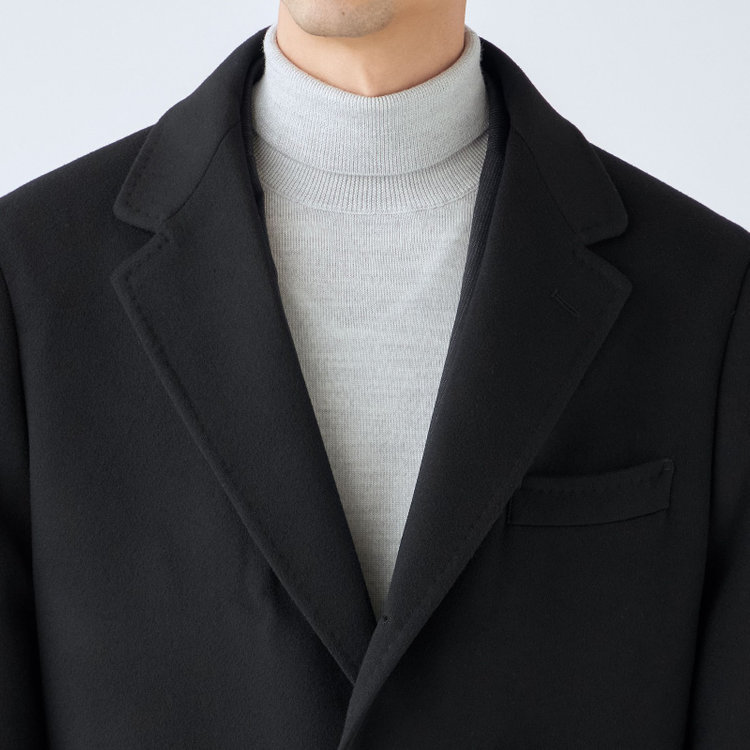 ソノタ（KONAKA用） 【THE 神 COAT】【Donato Vinci Italy UOMO】ウールチェスターコート/ブラック/NEW ZEALAND LIMITED WOOL 黒