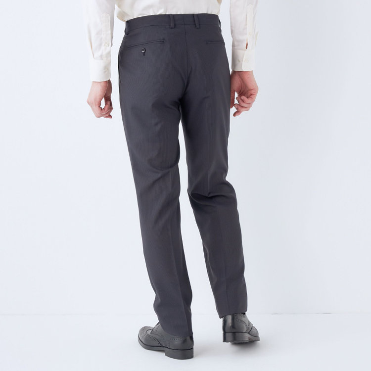 ＫＡＮＳＡＩＭＡＮ 【KANSAIMAN collection】【春夏】2釦シングルスーツ ショートタック/ネイビー×ストライプ/ULTRA LIGHT SPEC・シャワークリーン※裾直し必要 紺中間