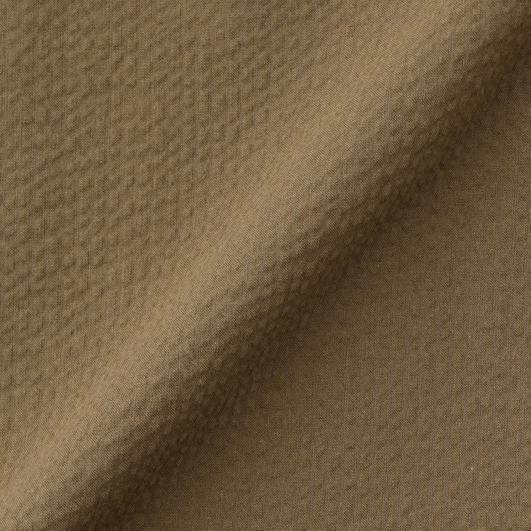 スタンリーブラッカ 【stanley blacker new york】【半袖】シアサッカーツーウェイシャツ/ブラウン 茶中間